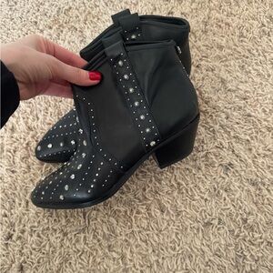 Sam Edelman Black Studded Ankle Boots